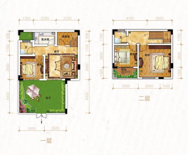 建面约82㎡ 丨 叠院三房